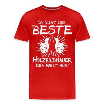 Meilleur sculpteur sur bois - T-shirt bio Premium Homme - rouge - Devant - Damien (186cm)