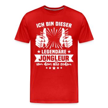 Légende du Jongleur - T-shirt bio Premium Homme - rouge - Devant - Damien (186cm)