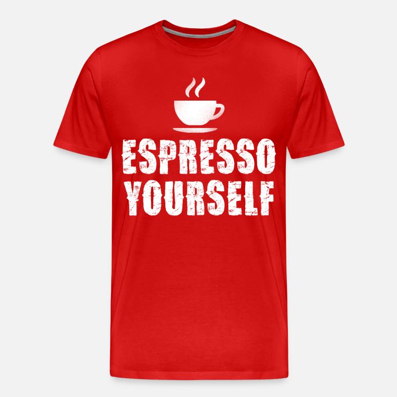 Espresso Yourself Typographic Cup - Männer Premium Bio T-Shirt - Rot