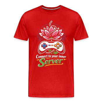Connect to your inner Server - Gamer Yoga - Men's Premium Organic T-Shirt - red - Front - Damien (186cm)
