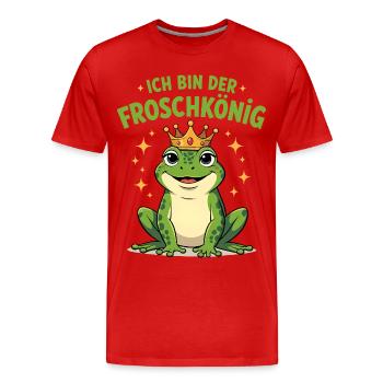 Costume de Prince Grenouille Carnaval de la Couronne de Grenouille Carnaval - T-shirt bio Premium Homme - rouge - Devant - Damien (186cm)