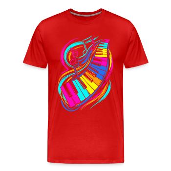 Clavier de piano - T-shirt bio Premium Homme - rouge - Devant - Damien (186cm)