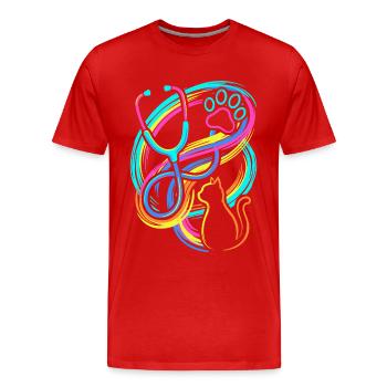 vétérinaire - T-shirt bio Premium Homme - rouge - Devant - Damien (186cm)