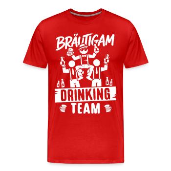 T-shirt de fête de garçon Hommes Grondement de fête de garçon - T-shirt bio Premium Homme - rouge - Devant - Damien (186cm)