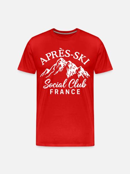 Après Ski Social Club France Skiing - Men's Premium Organic T-Shirt - red
