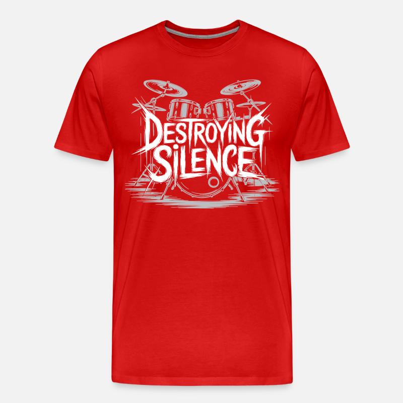 Schlagzeuger Drumset Design - Männer Premium Bio T-Shirt - Rot