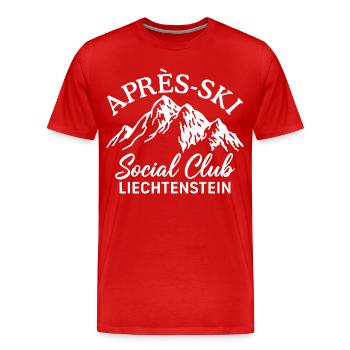 Après Ski Social Club Liechtenstein Skiing - Men's Premium Organic T-Shirt - red - Front - Damien (186cm)