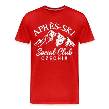 Après Ski Social Club Czechia Skiing - Men's Premium Organic T-Shirt - red - Front - Damien (186cm)