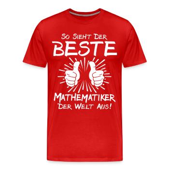 Best Mathematician - Men's Premium Organic T-Shirt - red - Front - Damien (186cm)