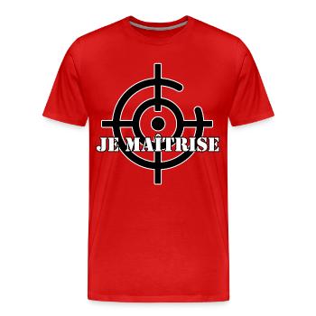 JE MAÎTRISE. - T-shirt bio Premium Homme - rouge - Devant - Damien (186cm)
