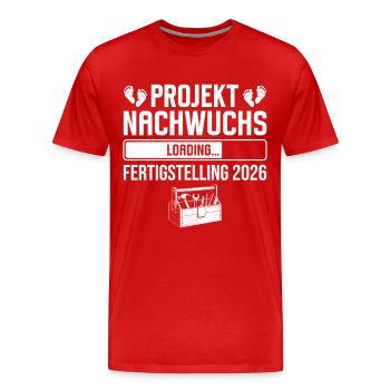 Projet Jeune Talent 2026 Papa Artisan - T-shirt bio Premium Homme - rouge - Devant - Damien (186cm)