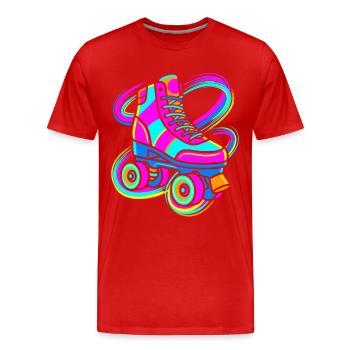 Rollschuh - Männer Premium Bio T-Shirt - Rot - Vorne - Damien (186cm)