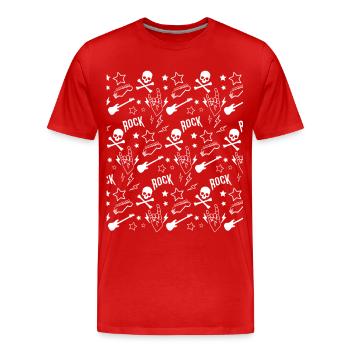 Punk Rock Rebellion – Lederjacken Style - Männer Premium Bio T-Shirt - Rot - Vorne - Damien (186cm)