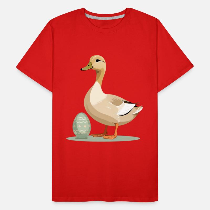 Spring duck with Easter egg Men's Premium Organic T-Shirt