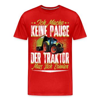 Landwirt - Männer Premium Bio T-Shirt - Rot - Vorne - Damien (186cm)