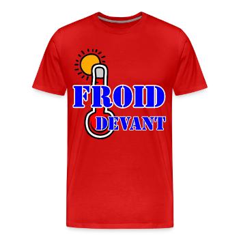 FROID DEVANT. - T-shirt bio Premium Homme - rouge - Devant - Damien (186cm)
