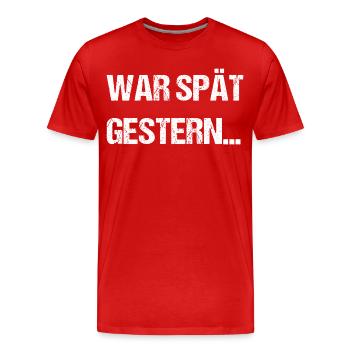 Dicton grincheux du matin - T-shirt bio Premium Homme - rouge - Devant - Damien (186cm)