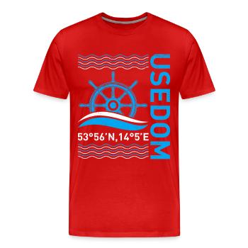 Island USEDOM Baltic Sea Usedom Holiday Fun - Men's Premium Organic T-Shirt - red - Front - Damien (186cm)