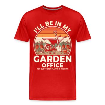 Garden Office Garten Humor - Männer Premium Bio T-Shirt - Rot - Vorne - Damien (186cm)