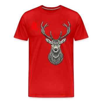 Cerfs asiatiques - T-shirt bio Premium Homme - rouge - Devant - Damien (186cm)