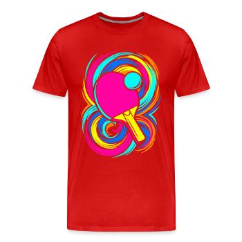 Ping Pong - Men's Premium Organic T-Shirt - red - Front - Damien (186cm)