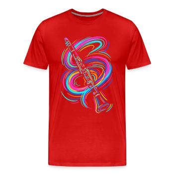 Clarinette colorée - T-shirt bio Premium Homme - rouge - Devant - Damien (186cm)