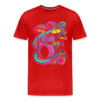 Schlagzeug - Männer Premium Bio T-Shirt - Rot - Vorne - Damien (186cm)