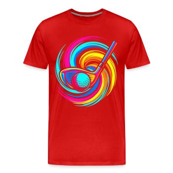 golf club - Men's Premium Organic T-Shirt - red - Front - Damien (186cm)