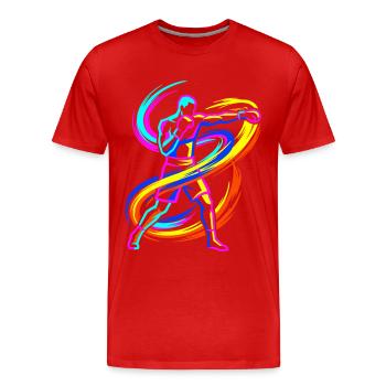 boxe - T-shirt bio Premium Homme - rouge - Devant - Damien (186cm)