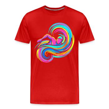 Nageur - T-shirt bio Premium Homme - rouge - Devant - Damien (186cm)