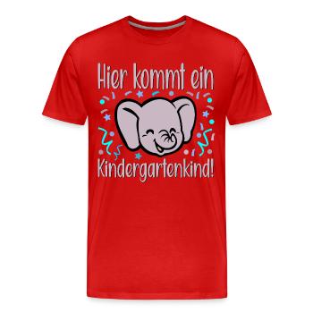 Kleinkinder Kindergartenkind - Männer Premium Bio T-Shirt - Rot - Vorne - Damien (186cm)
