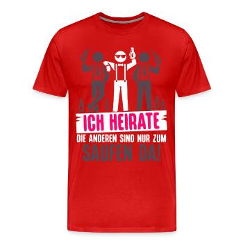 Enterrement de vie de garçon T-shirt Costume de marié Enterrement de vie de garçon - T-shirt bio Premium Homme - rouge - Devant - Damien (186cm)