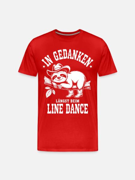 Sloth Line Dance Thoughts - Men's Premium Organic T-Shirt - red