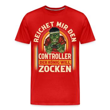 Gaming - Männer Premium Bio T-Shirt - Rot - Vorne - Damien (186cm)