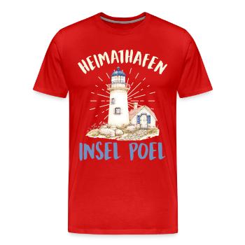 Vacances en mer Baltique HEIMATHAFEN INSEL POEL Lustig - T-shirt bio Premium Homme - rouge - Devant - Damien (186cm)