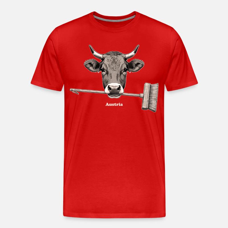 Kuh - Männer Premium Bio T-Shirt - Rot