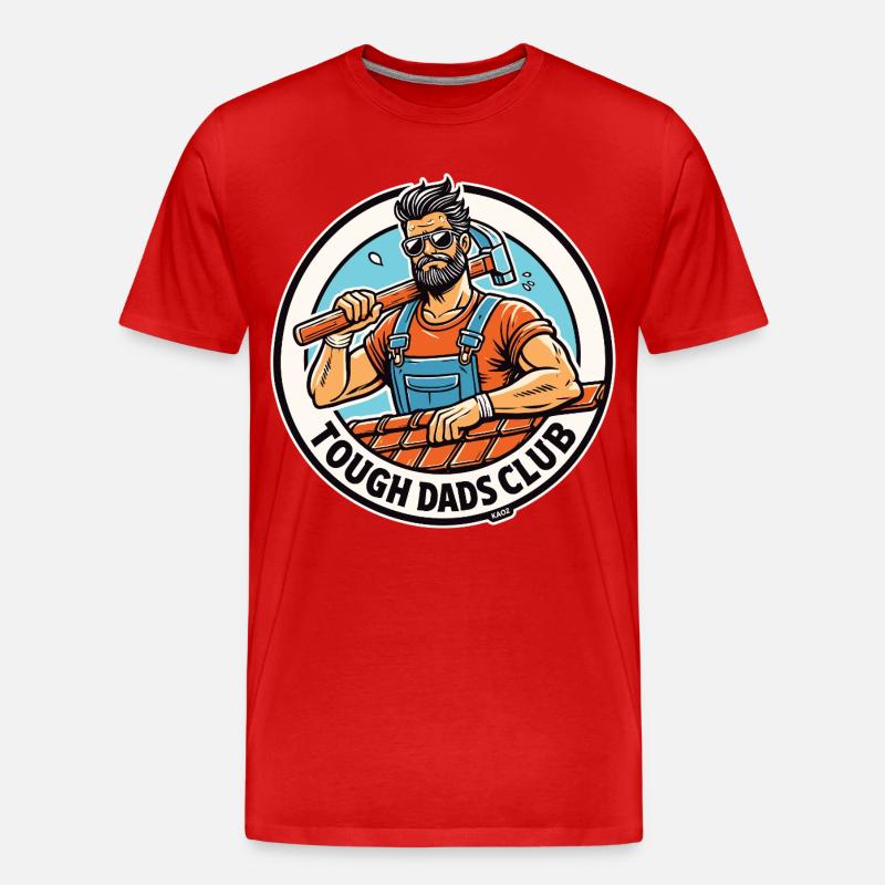 Harte Väter Heimwerker Club - Männer Premium Bio T-Shirt - Rot