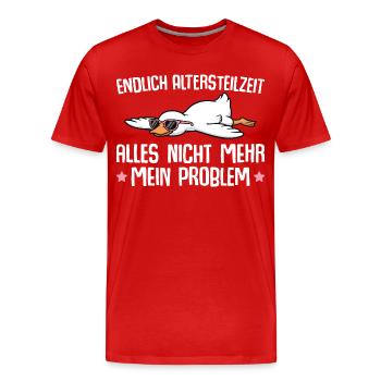 Oie partielle à la retraite avec lunettes de soleil - retraite anticipée - T-shirt bio Premium Homme - rouge - Devant - Damien (186cm)