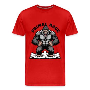 Primal Rage Gorilla Muscular Strength - Men's Premium Organic T-Shirt - red - Front - Damien (186cm)