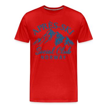Après Ski Social Club Norway Skiing - Men's Premium Organic T-Shirt - red - Front - Damien (186cm)