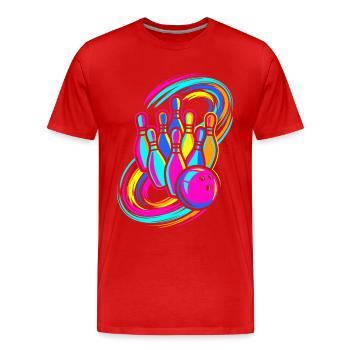 Bowling Pins - Men's Premium Organic T-Shirt - red - Front - Damien (186cm)