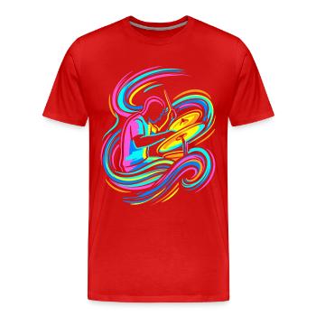 Batteur coloré - T-shirt bio Premium Homme - rouge - Devant - Damien (186cm)