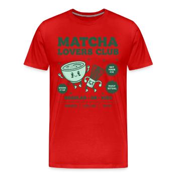 Matcha Lovers Club Whisk It Up Regular Or Iced - Men's Premium Organic T-Shirt - red - Front - Damien (186cm)