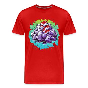 Explosion de la Boule de Brume Violette - T-shirt bio Premium Homme - rouge - Devant - Damien (186cm)