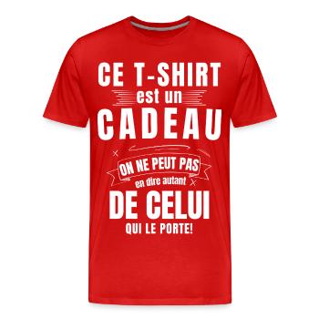 Tshirt cadeau pas celui qui le porte Humour Homme - T-shirt bio Premium Homme - rouge - Devant - Damien (186cm)