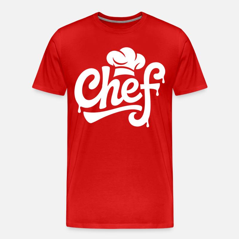 Chef Graffiti Kitchen Logo - Men's Premium Organic T-Shirt - red