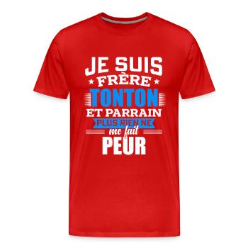I'm Brother Uncle and Godfather Gift Idea Uncle - Men's Premium Organic T-Shirt - red - Front - Damien (186cm)