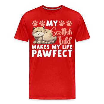  Scottish Fold Owner Cat Stuffed Animal Scottish - Men's Premium Organic T-Shirt - red - Front - Damien (186cm)