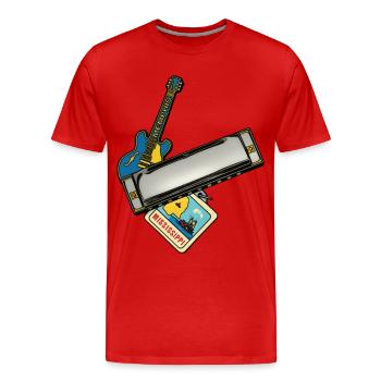 THE BLUES ROAD #1 - sound & vision - T-shirt bio Premium Homme - rouge - Devant - Damien (186cm)