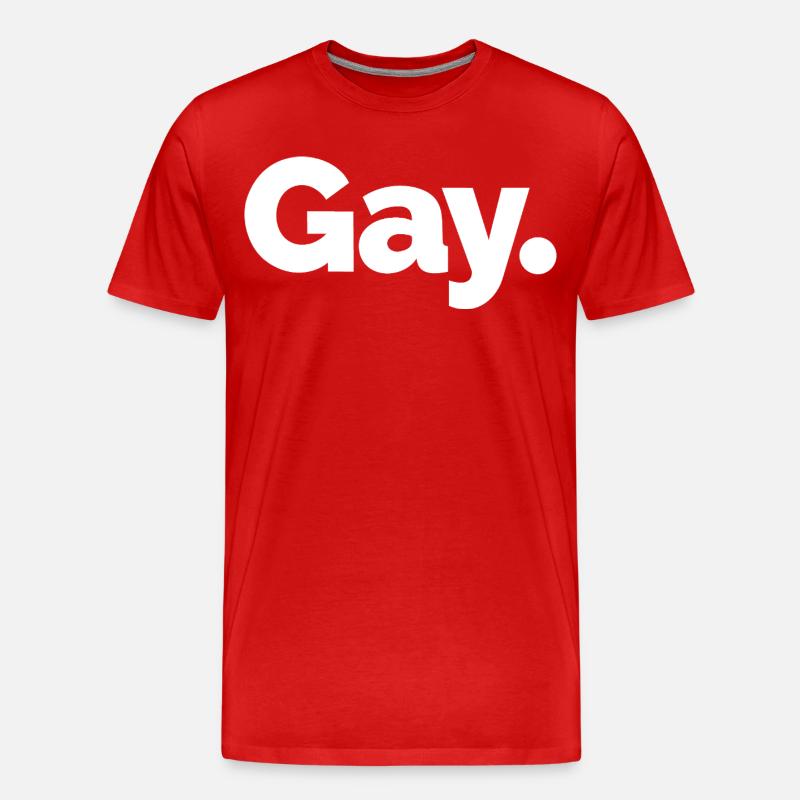 Schwul. Pride Bold Typographic - Männer Premium Bio T-Shirt - Rot